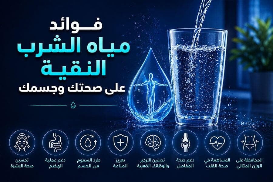 فوائد مياه الشرب النقية على صحتك وجسمك